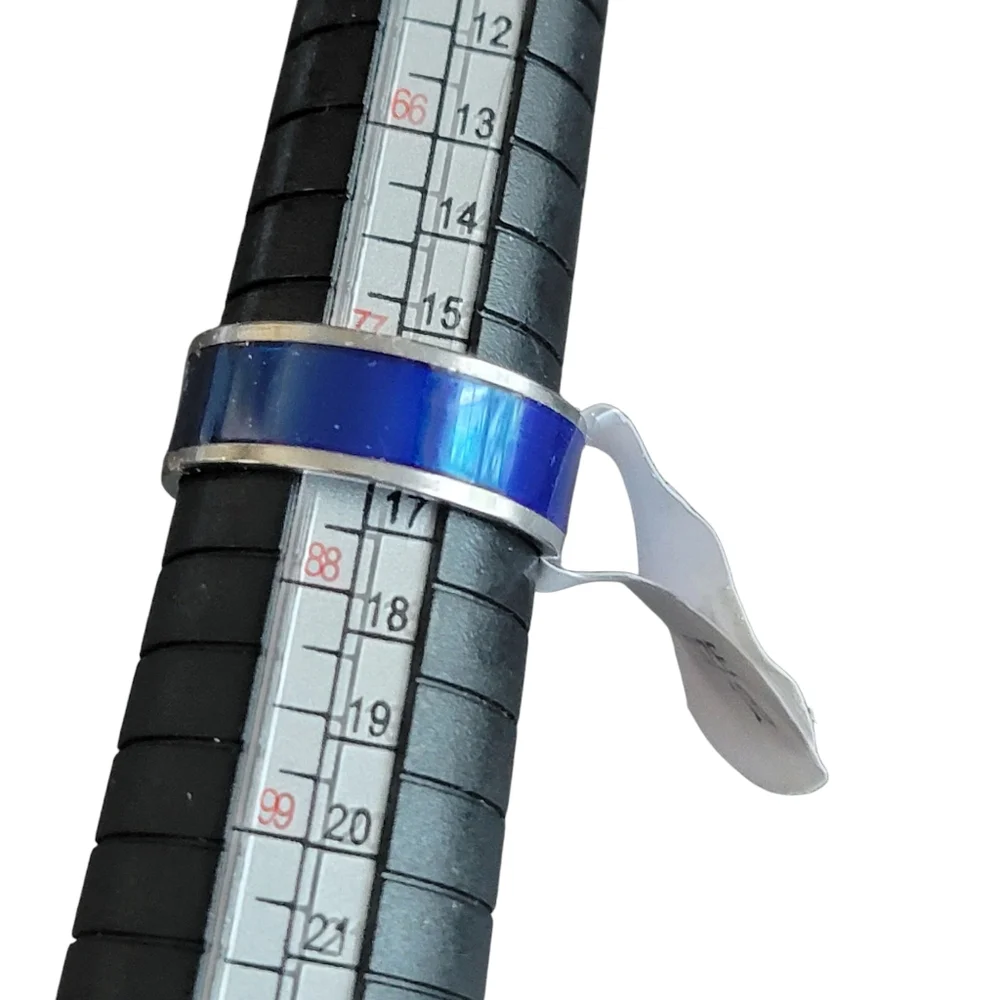 Blue Stainless Steel Men's Ring